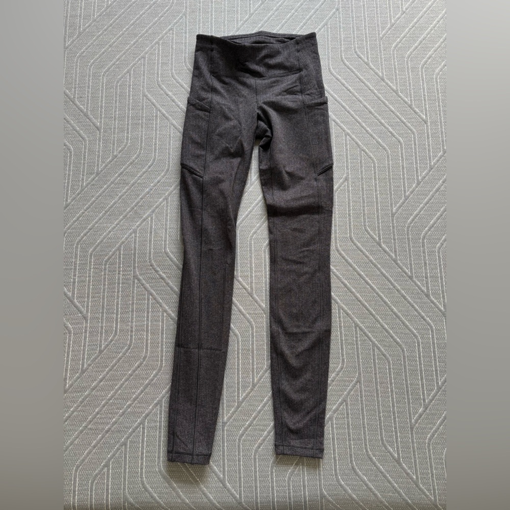 Lululemon High-Rise Ribbed Grey Leggings
